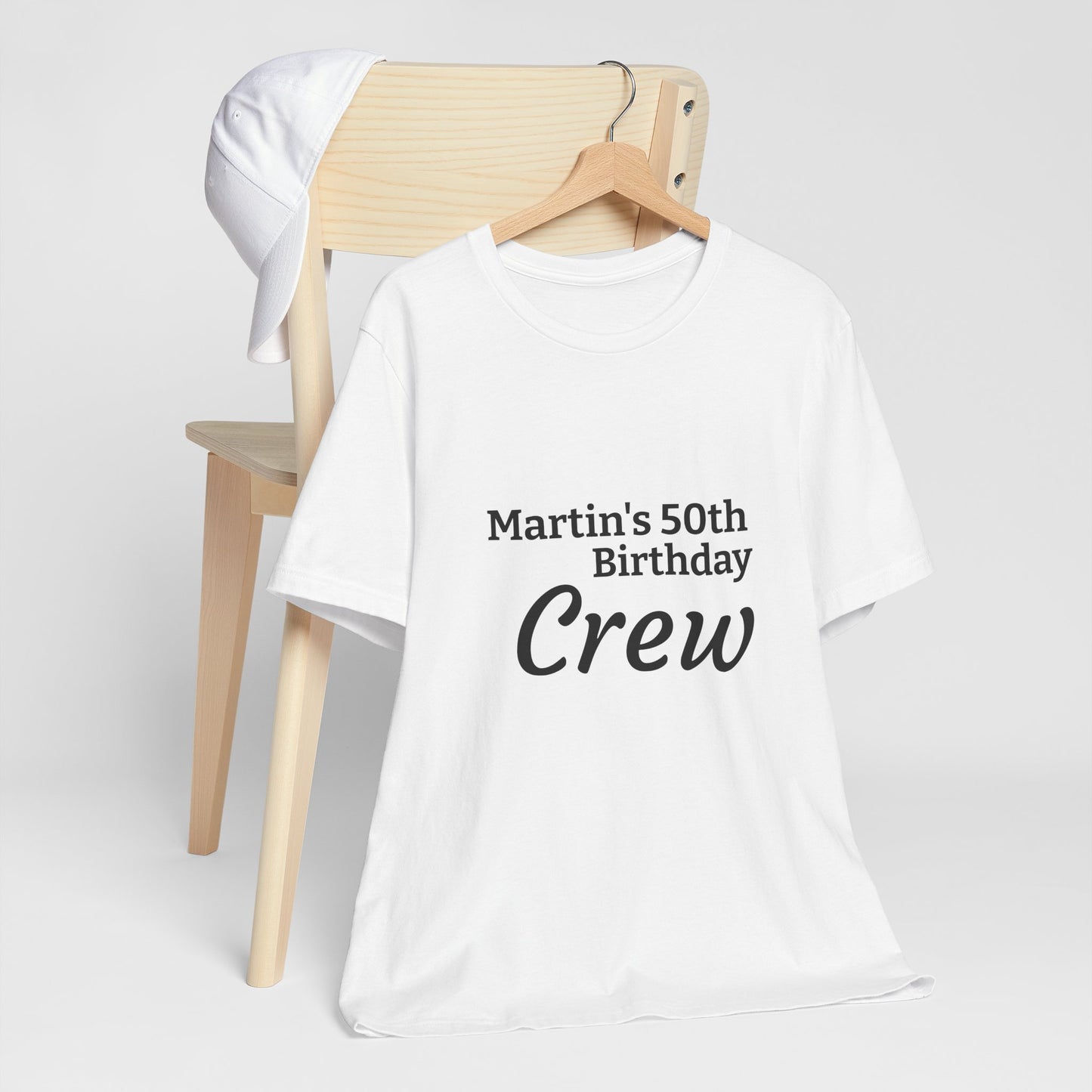 Birthday Crew T-Shirt — "Martin's 50th Birthday Crew" Personalized Party Tee