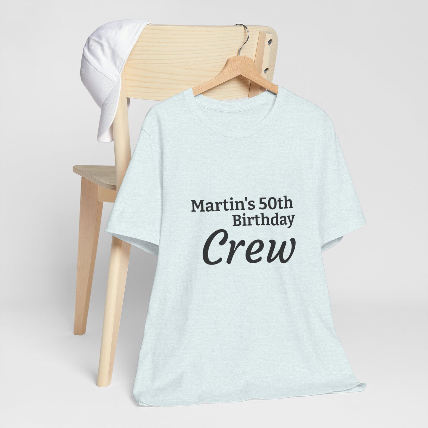 Birthday Crew T-Shirt — "Martin's 50th Birthday Crew" Personalized Party Tee