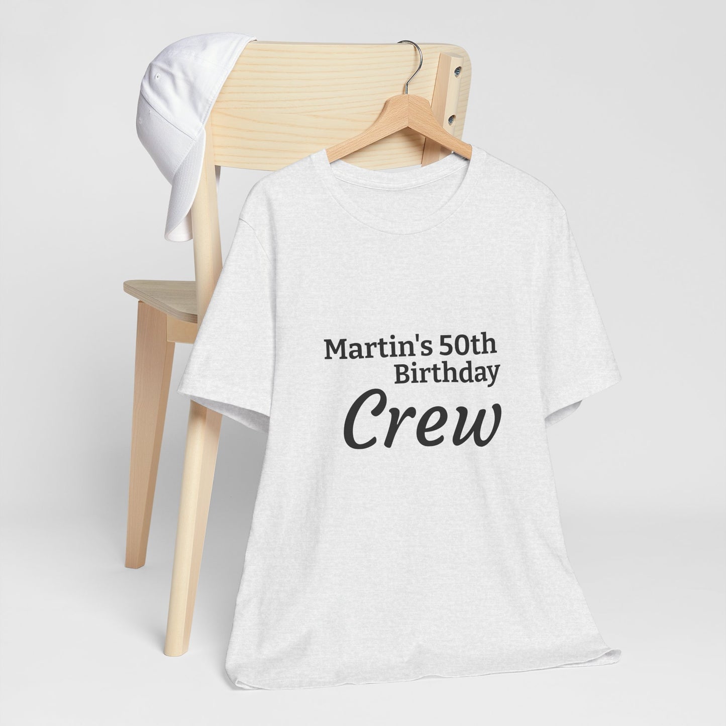 Birthday Crew T-Shirt — "Martin's 50th Birthday Crew" Personalized Party Tee