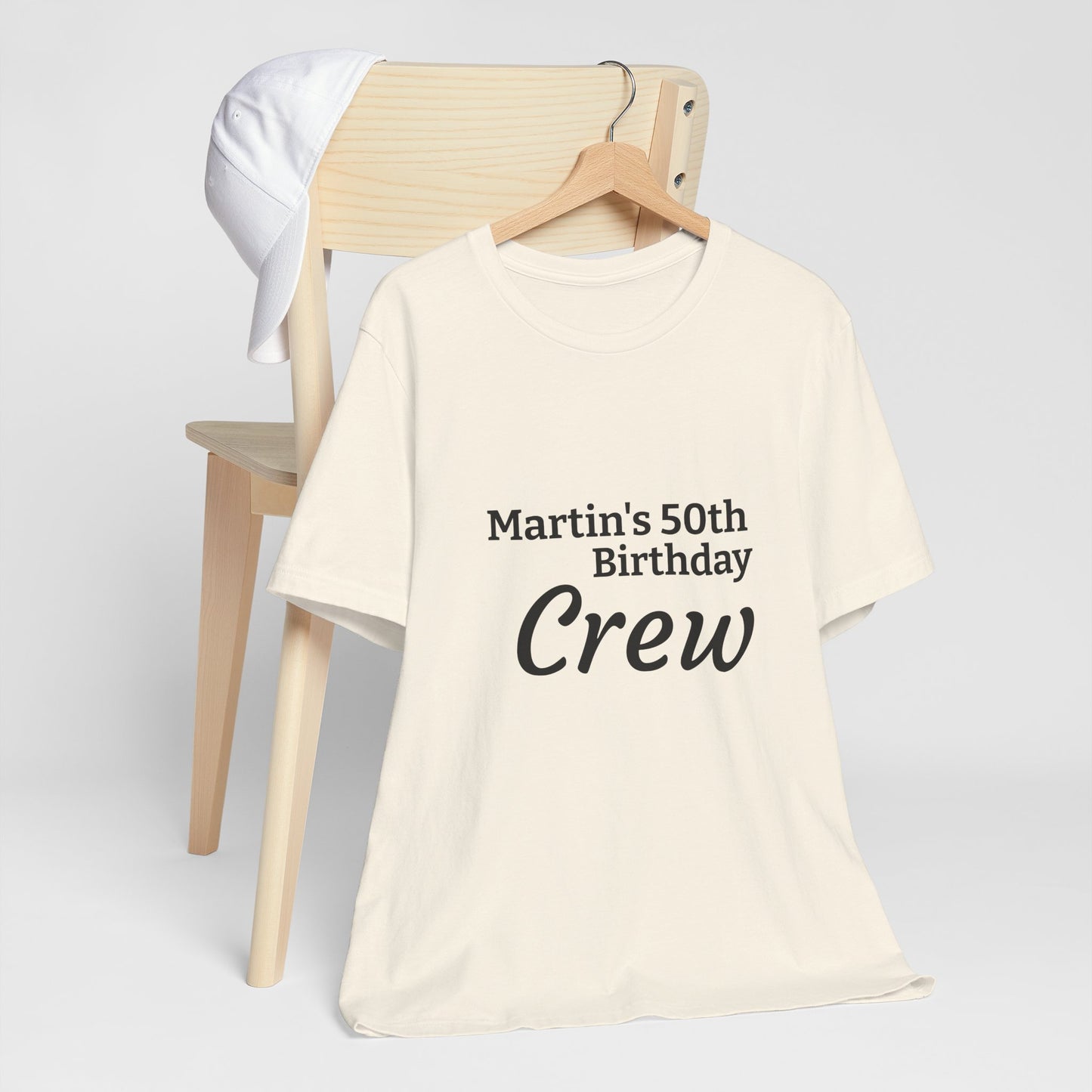 Birthday Crew T-Shirt — "Martin's 50th Birthday Crew" Personalized Party Tee