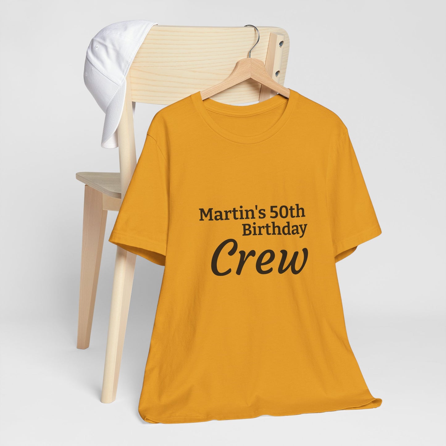 Birthday Crew T-Shirt — "Martin's 50th Birthday Crew" Personalized Party Tee